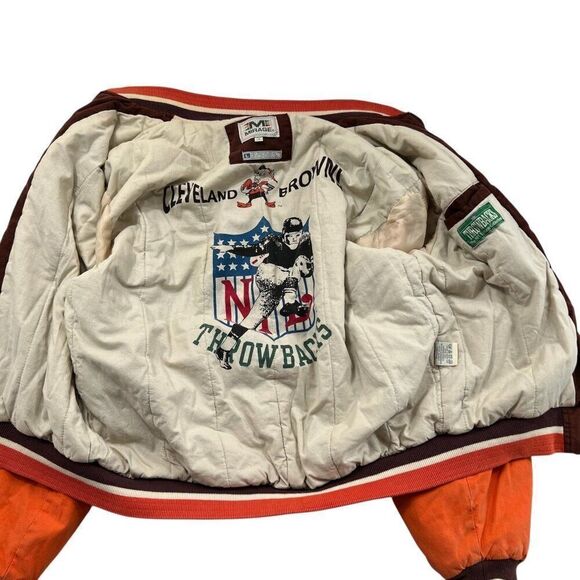 Vintage 90's Mirage Cleveland Browns Insulated Bomber Jacket Size Large - Picture 8 of 15
